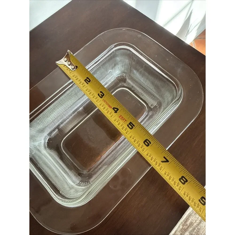 VTG Heller by L&M Vignelli USA Clear Glass Ribbed Loaf Pan Bakeware 9.5